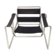 Fauteuil tubulaire et cuir noir