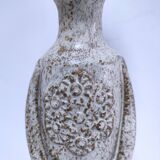 ceramic candle holder with crowned head signed P