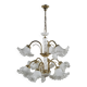 Lustre en céramique, laiton et verre de Murano des années 1970