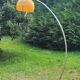 Arco telescopic design floor lamp from the 70s, marble base, chrome rod, plastic lampshade