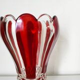 Red painted glass vase