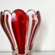 Red painted glass vase