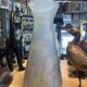 24cm vase, frosted pastel glass paste, 1950s.