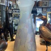 Vase 24cm ilanit pâte de verre dépoli pastel année 50