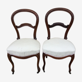 Pair of Louis Philippe chairs at the end of the 19th century in mahogany