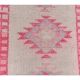 Pink Vintage Turkish Hand-Knotted Tribal Runner 74x391