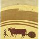Pierre boncompain oxen at the hitch 1990 lithograph