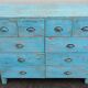 Blue wooden dresser with drawers