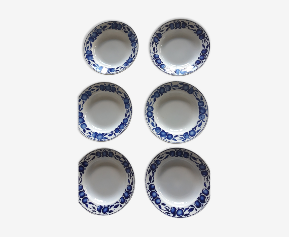 Assiettes anciennes bleues