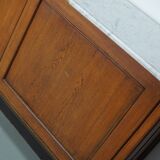 Large Antique Art Deco German Oak & Marble Chocolate Shop Counter, 1920s