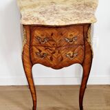 Chest of drawers marquetry Louis XVI style signed Marquant
