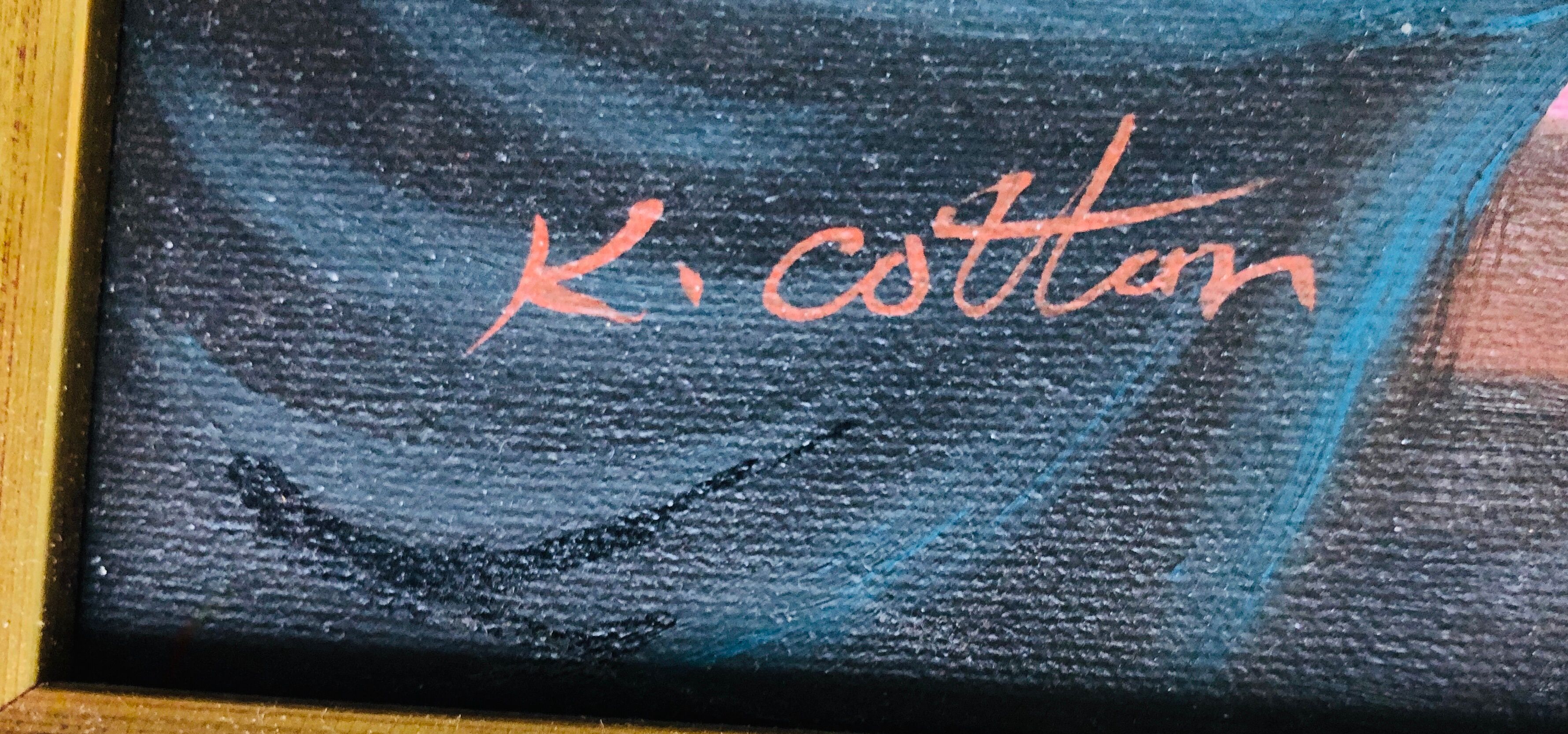 Oil on canvas: Still life with fruit