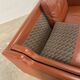 Vintage danish mid century stouby dark cognac leather 2 seater sofa