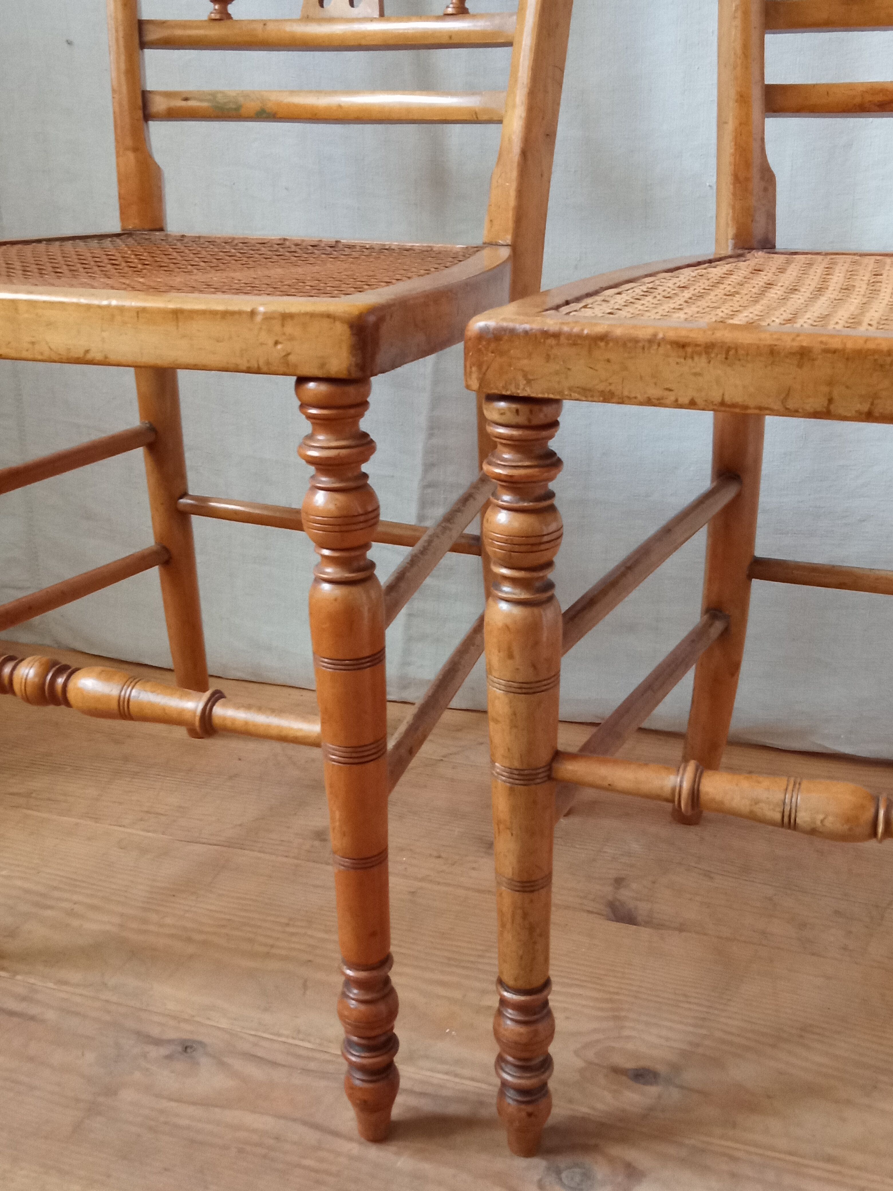 Old carved chairs in turned wood