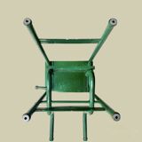 Vintage stepladder in green painted wood and steel