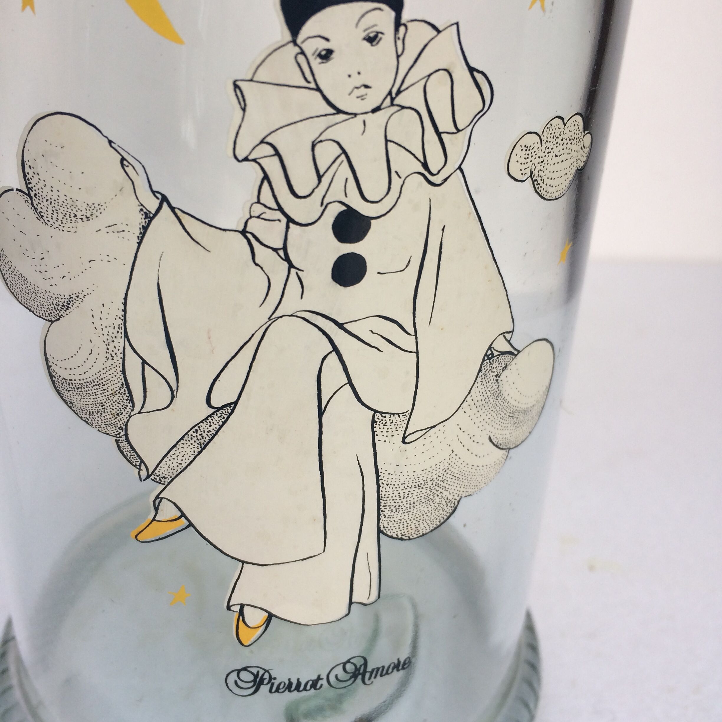 vintage pierrot glass jar