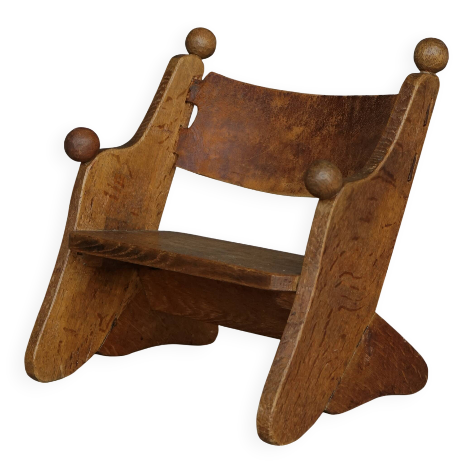 Vintage Childrens Oak Chair. 1930s