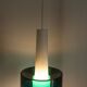 Vintage suspension in 2 elements, white opaline and transparent glass.