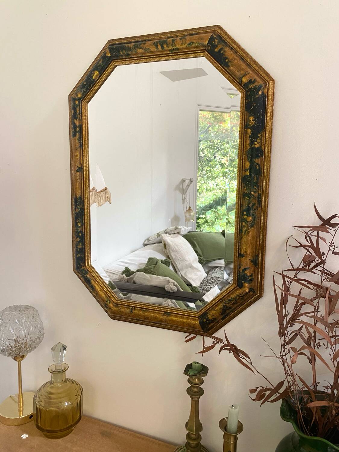 Miroir octogonal Art Déco ancien