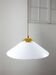 Space age italian plexiglas white saucer pendant lamp, 70s