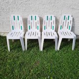 Series of four garden chairs model Samba by Pierre Paulin for Henri Massonnet stamp edition