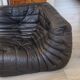 Corner sofa Togo black leather