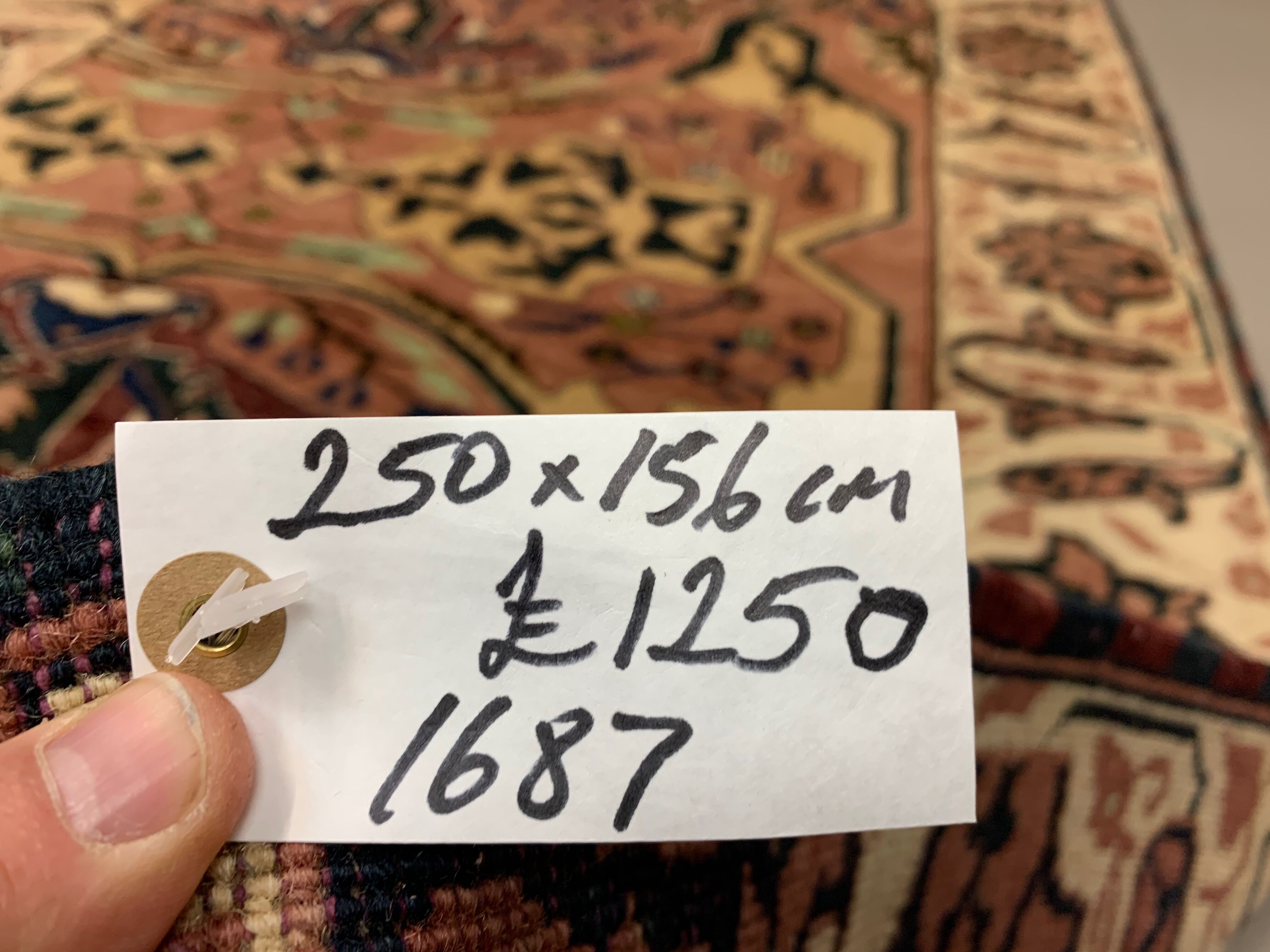 Unusual afghan wool ziegler rug 250x156 cm handmade chobi rug, purple beige blue