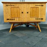 Vintage bamboo 50s enfilade French work