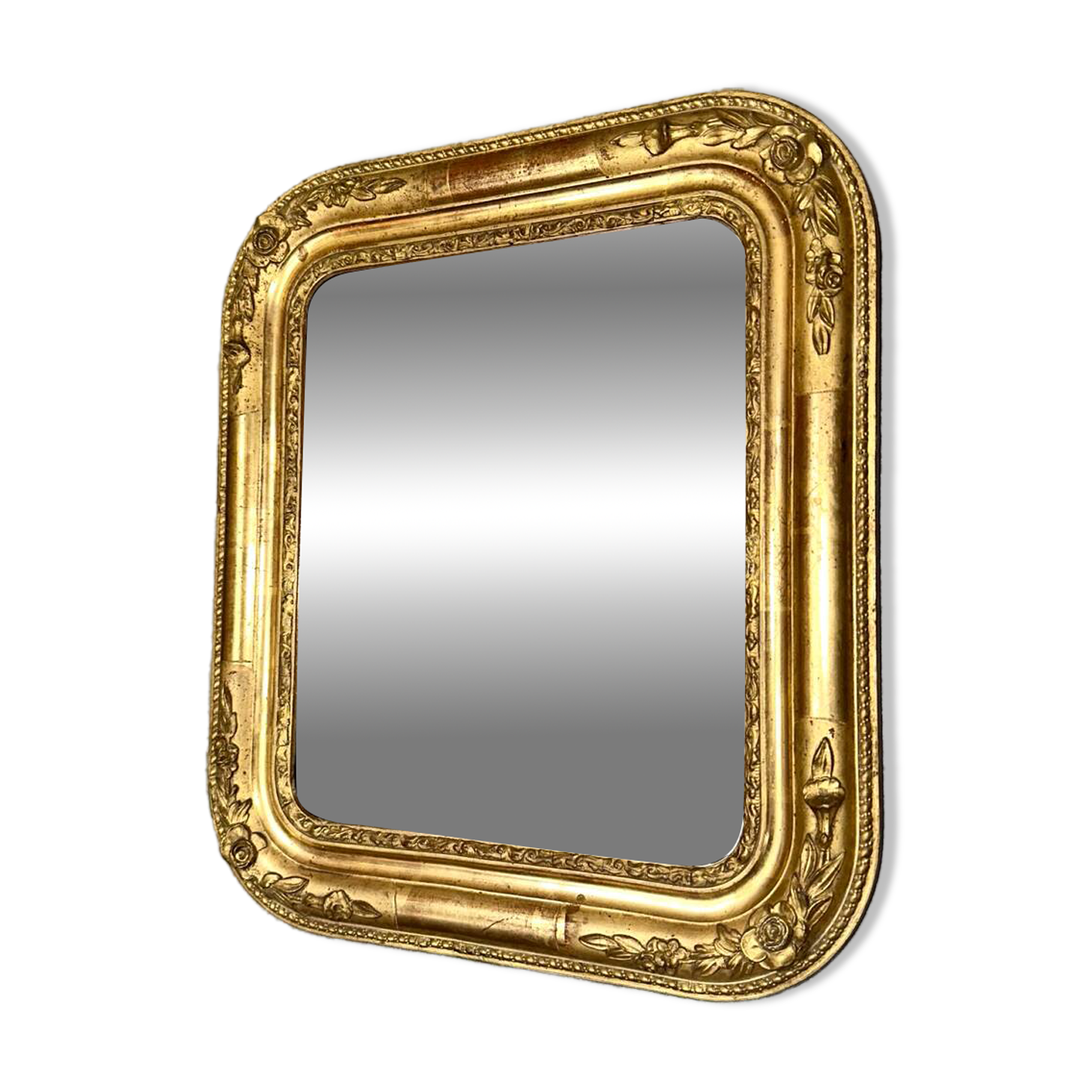 Antique gilded Louis-Philippe mirror, 19th century.