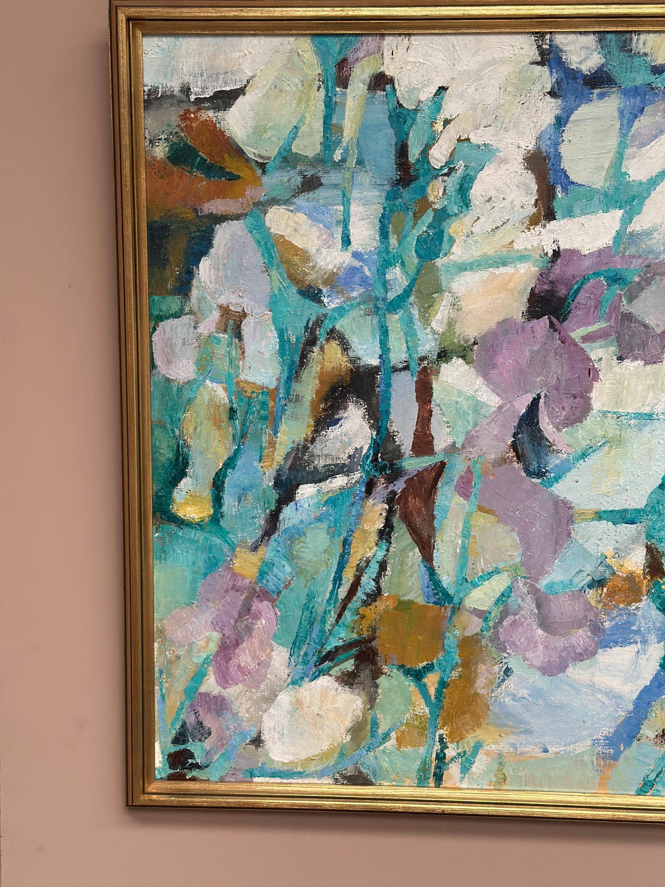 Huile sur toile suédoise – “composition” attribuée à gunnar alvarna