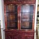 Asia 19th century: Ancient lacquer library, richly carved and decorated.