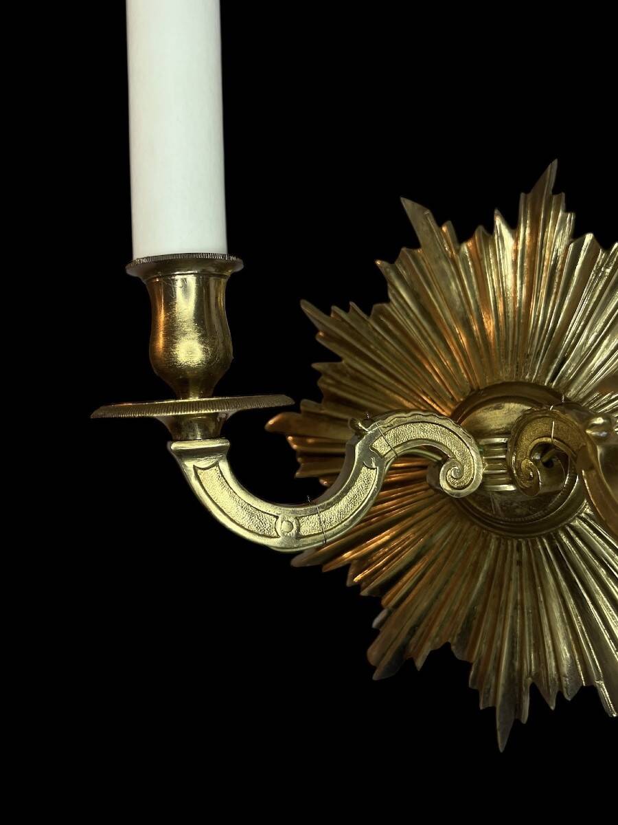 Pair of sun wall lights