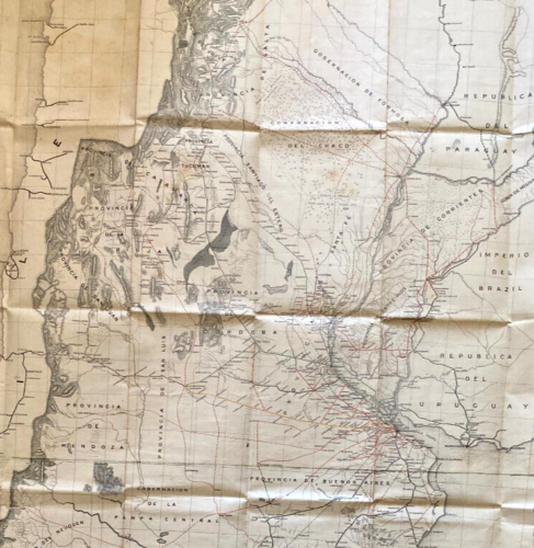 19th century map of Argentina