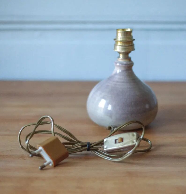 Lampe vintage, lampe grès , lampe à poser, lampe de chevet, poterie
