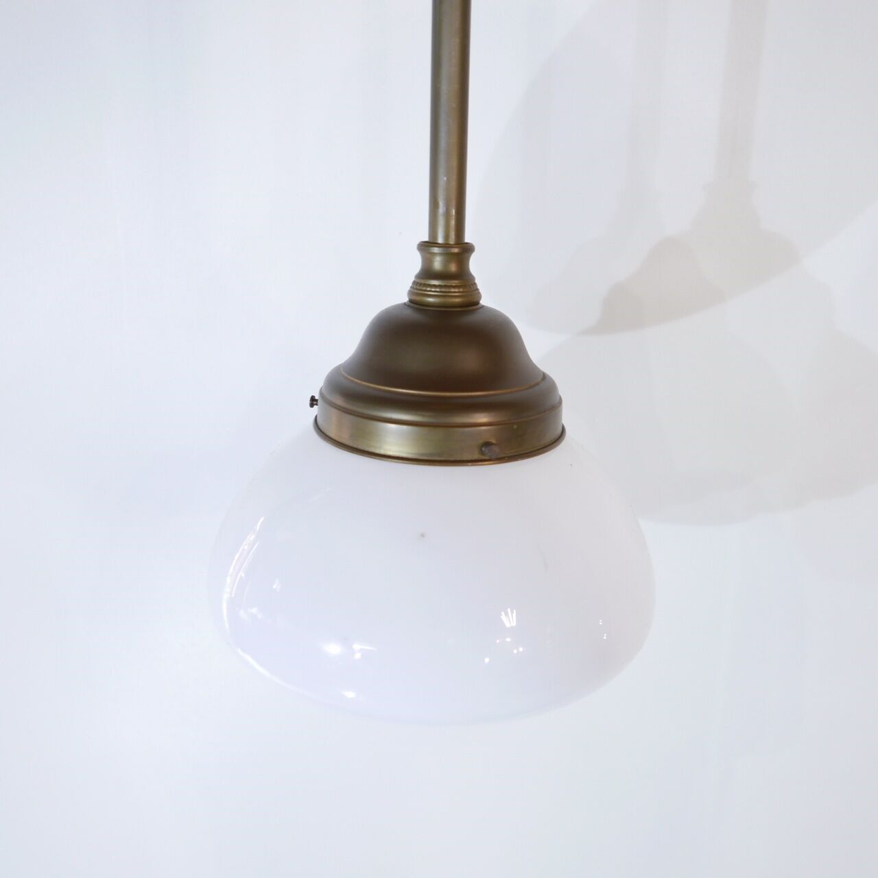 Vintage single opaline hanging lamp