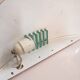 Brass and glass saucer sconce