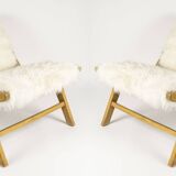Pair of low chairs by olivier de schrijver