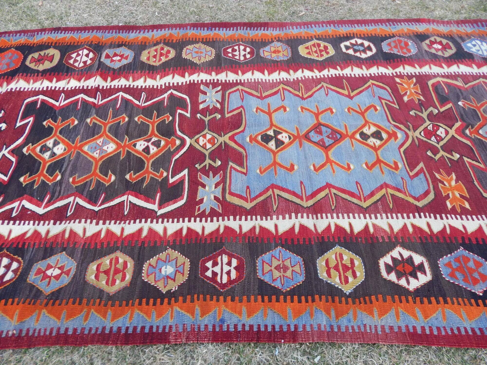 Tapis Kilim turc vintage tissé main