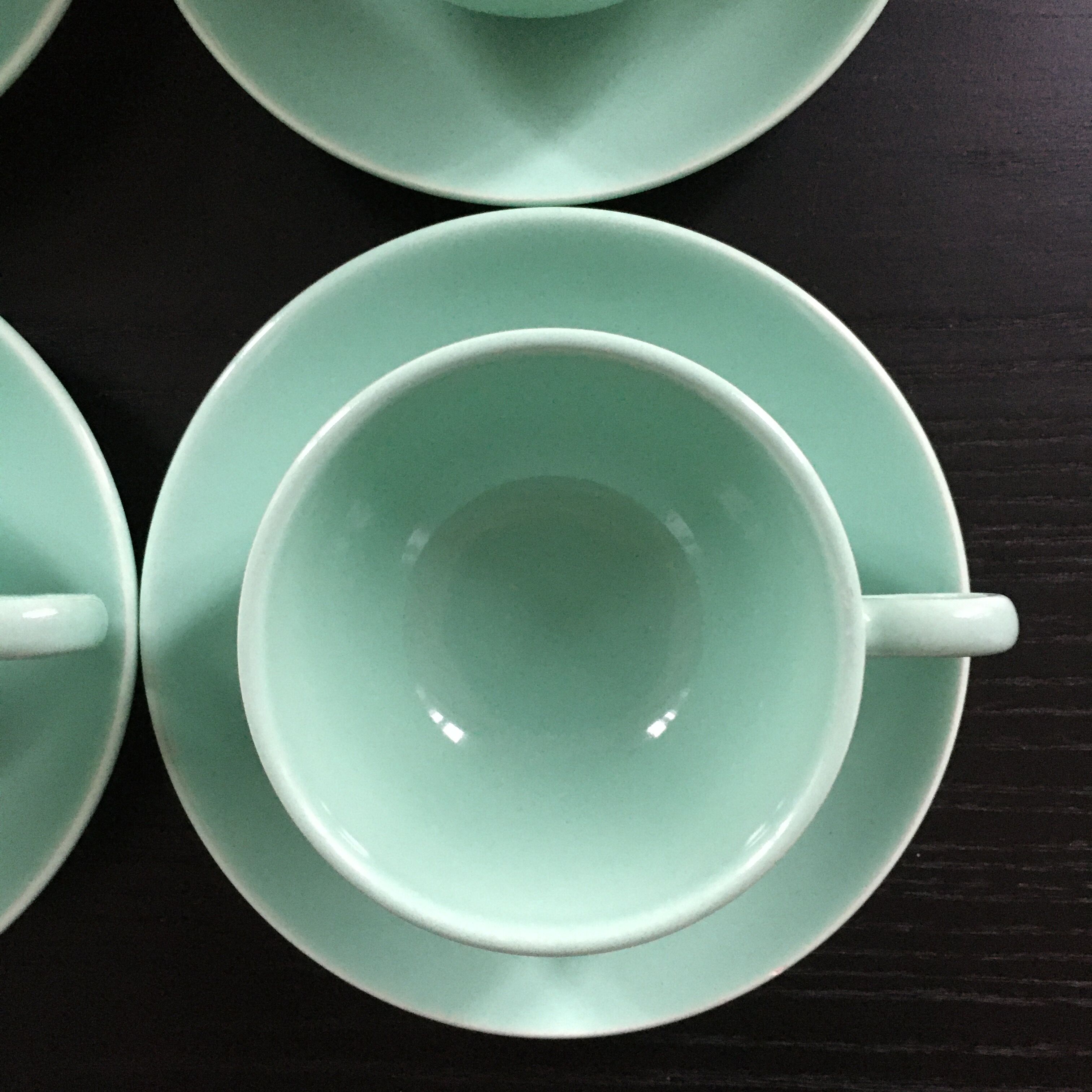 Set of 4 almond green cups