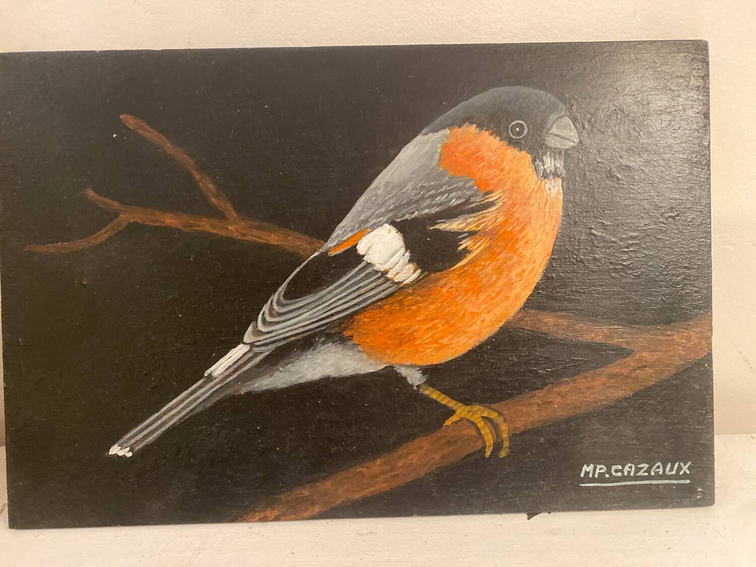 Bird painting on wood