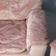 Cinna, pair of armchairs foam and velvet ras pink pale, France, circa 1970