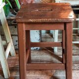 Workshop stool in old solid wood