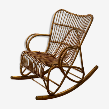 Rocking-chair in rattan