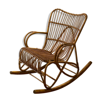 Rocking-chair in rattan