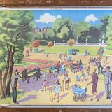Affiche scène de vie Le jardin public / La campagne