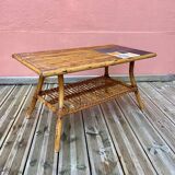 Rattan coffee table and magazine rack