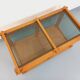 Vintage rectangular coffee table in pine and smoked glass from the 70s and 80s.