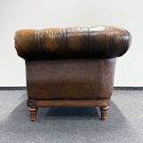 Brown Leather Vintage Chesterfield armchair