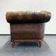 Fauteuil Chesterfield vintage en cuir marron