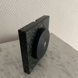 Black black square marble ashtray speckled green